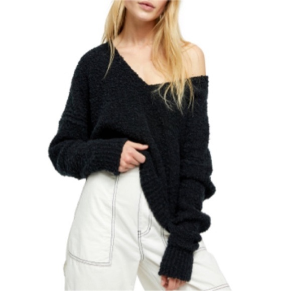 Free People Sweaters - Free People Black Finders Keepers V Neck Sweater
